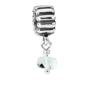 Pandora March Aquamarine Birthstone Dangle Charm